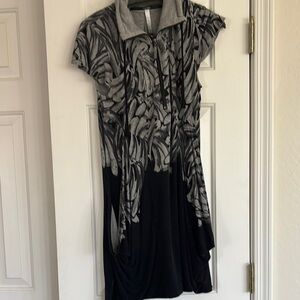 Gray and Black Asymmetrical Casual Bag